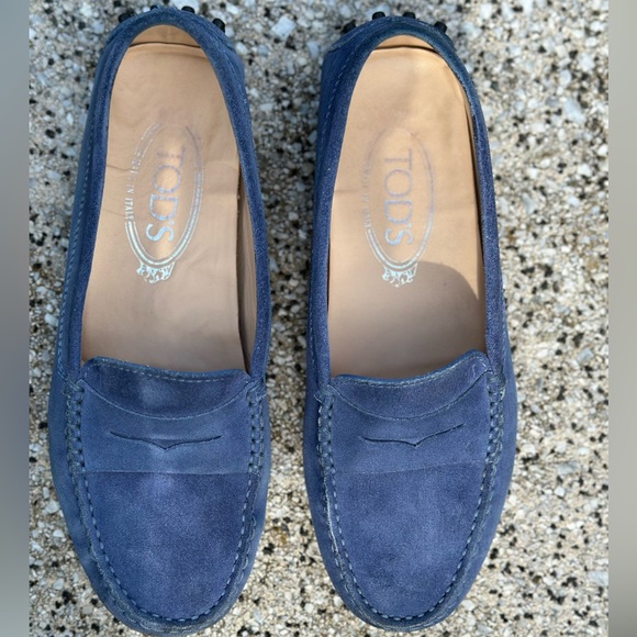 Tod's Blue Suede Gommino driving Loafers - Picture 4 of 14